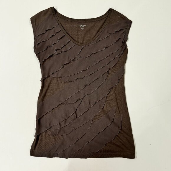 LOFT - Sleeveless Layered Tank Top in Taupe - Picture 1 of 6